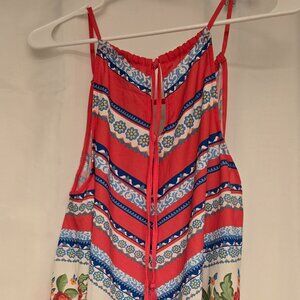 Flying Tomato Red and Multi-colored Halter Top Medium